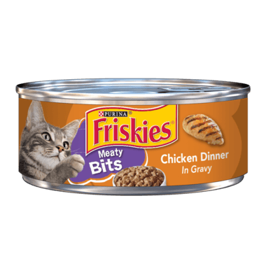 Friskies Meaty Bits Chicken Dinner in Gravy Wet Cat Food 5.5oz - Donations