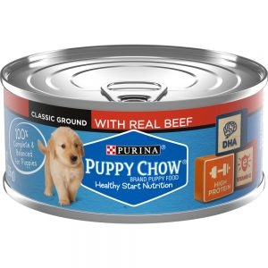 Purina Puppy Chow Wet Canned Puppy Dog Food with Real Beef 5.5oz - Donations