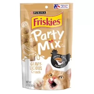 Friskies Party Mix Gravy-licious Chicken & Gravy Flavors Cat Treats 2.1oz