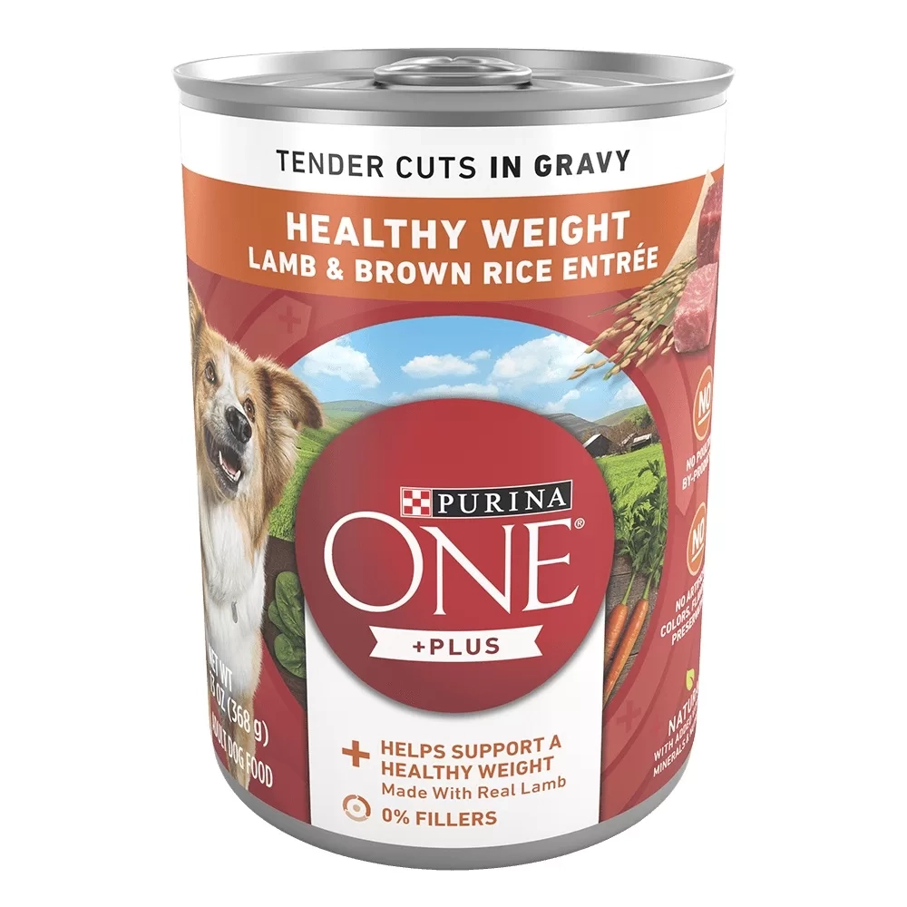 Purina ONE +Plus Healthy Weight Tender Cuts In Gravy Lamb & Brown Rice Entrée Wet Dog Food 13oz
