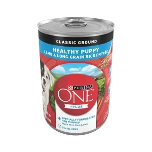 Purina ONE +Plus Healthy Puppy Classic Ground Lamb & Long Grain Rice Entrée Wet Dog Food 13oz