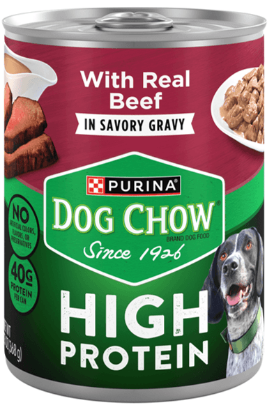 Purina Dog Chow High Protein Wet Dog Food with Real Beef in Gravy 13oz