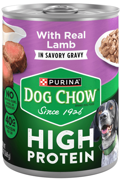 Purina Dog Chow High Protein Wet Dog Food with Real Lamb in Gravy 13oz